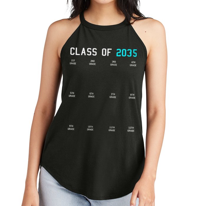 Class Of 2035 Grow With Me Graduation First Day Handprints Women's Perfect Tri Rocker Tank