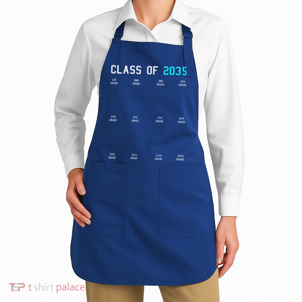 Class Of 2035 Grow With Me Graduation First Day Handprints Apron