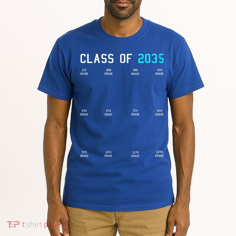 Class Of 2035 Grow With Me Graduation First Day Handprints Tall T-Shirt