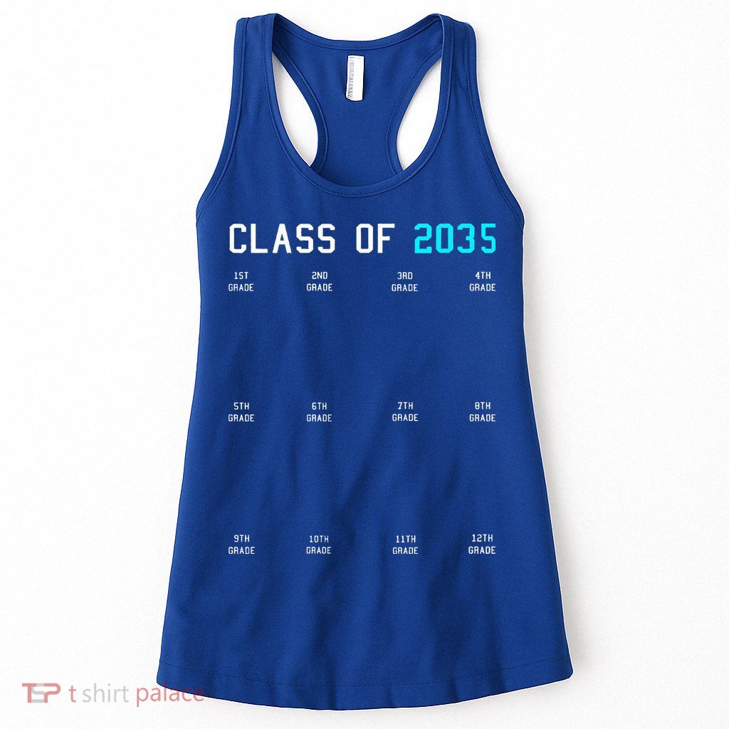 Class Of 2035 Grow With Me Graduation First Day Handprints Womens Tank Top