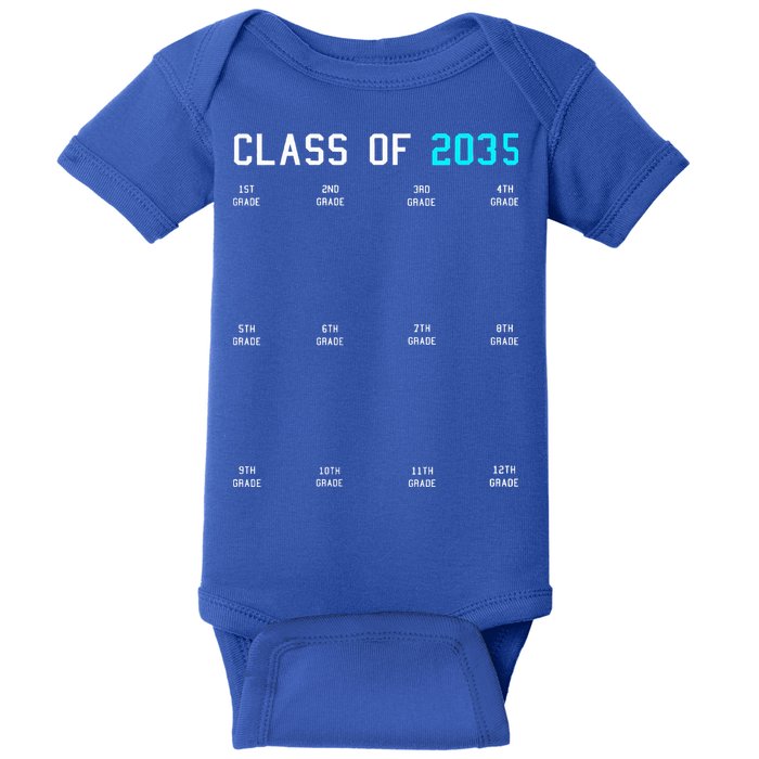 Class Of 2035 Grow With Me Graduation First Day Handprints Baby Bodysuit