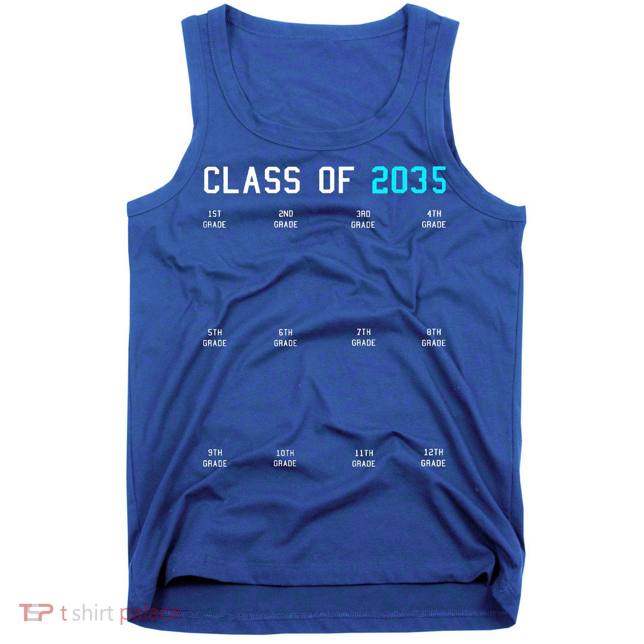 Class Of 2035 Grow With Me Graduation First Day Handprints Tank Top
