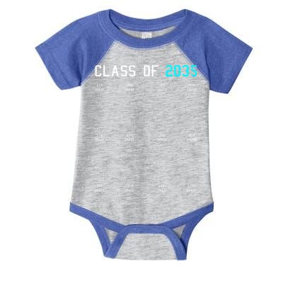 Class Of 2035 Grow With Me Graduation First Day Handprints Infant Baby Jersey Bodysuit