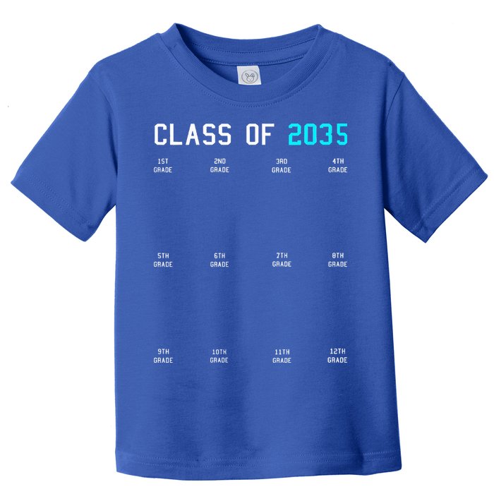 Class Of 2035 Grow With Me Graduation First Day Handprints Toddler T-Shirt