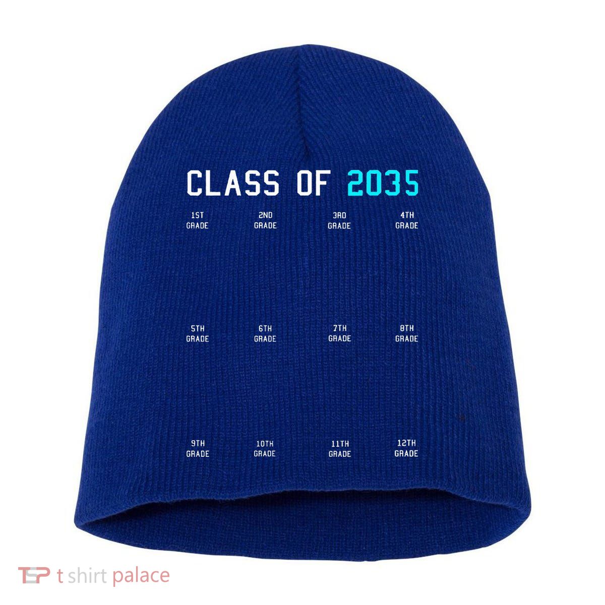 Class Of 2035 Grow With Me Graduation First Day Handprints Short Acrylic Beanie