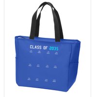 Class Of 2035 Grow With Me Graduation First Day Handprints Zip Tote Bag