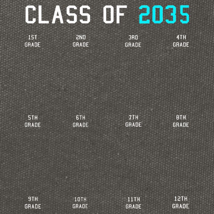 Class Of 2035 Grow With Me Graduation First Day Handprints Cotton Canvas Backpack
