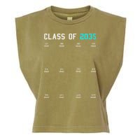 Class Of 2035 Grow With Me Graduation First Day Handprints Garment-Dyed Women's Muscle Tee