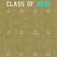 Class Of 2035 Grow With Me Graduation First Day Handprints Garment-Dyed Women's Muscle Tee