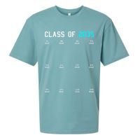 Class Of 2035 Grow With Me Graduation First Day Handprints Sueded Cloud Jersey T-Shirt