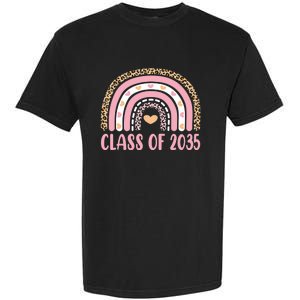 Class Of 2035 Rainbow Leopard Pre-k Grow with Me Graduation Garment-Dyed Heavyweight T-Shirt