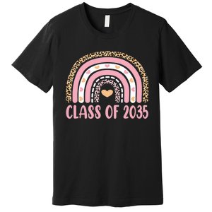 Class Of 2035 Rainbow Leopard Pre-k Grow with Me Graduation Premium T-Shirt