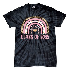 Class Of 2035 Rainbow Leopard Pre-k Grow with Me Graduation Tie-Dye T-Shirt