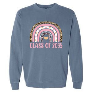 Class Of 2035 Rainbow Leopard Pre-k Grow with Me Graduation Garment-Dyed Sweatshirt