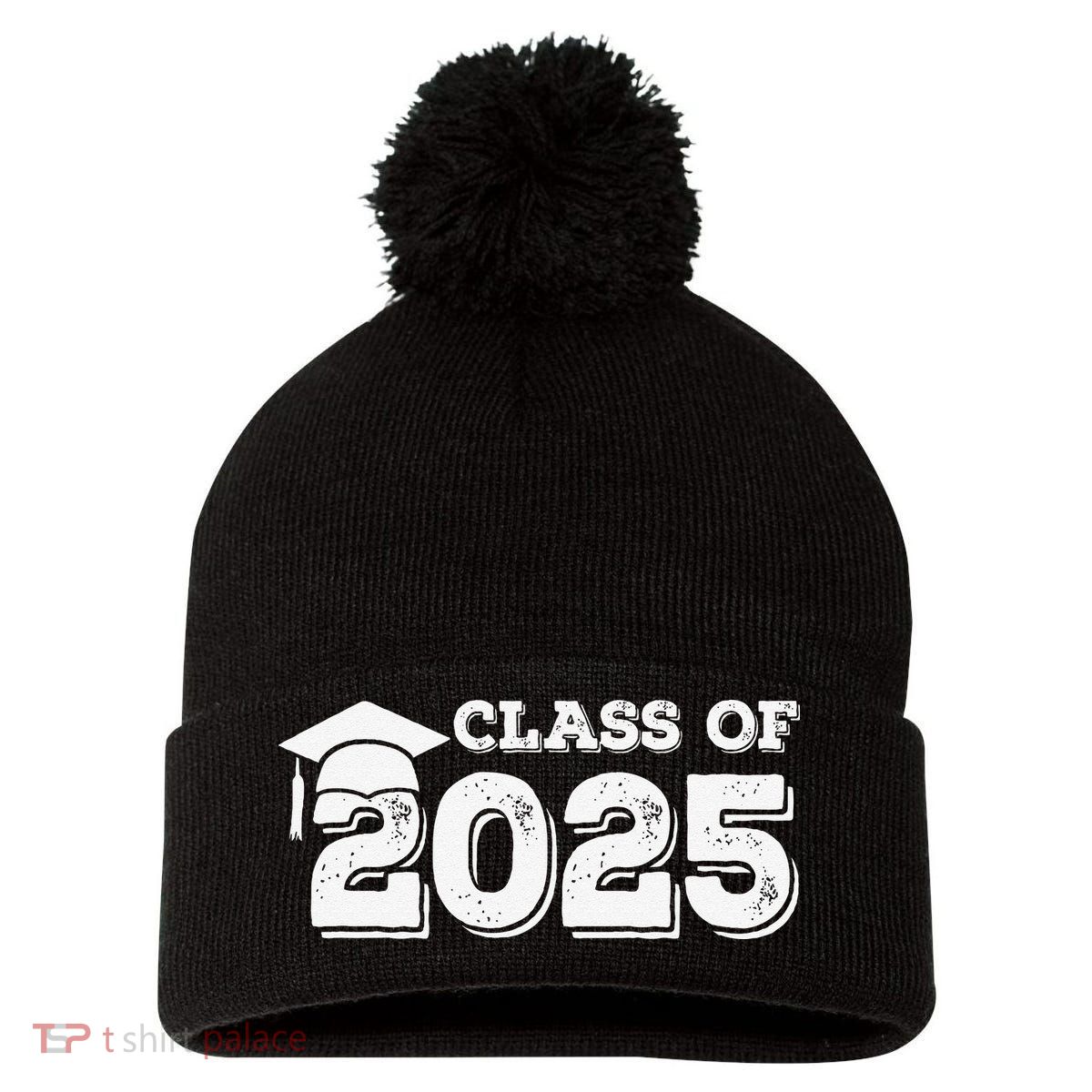 Class Of 2025 Senior Graduation 2025 Pom Pom 12in Knit Beanie