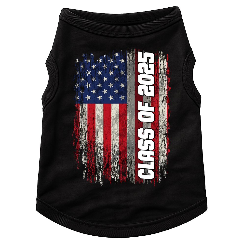 Class Of 2025 Funny Senior 2025 Usa American Flag Doggie Tank