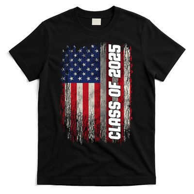 Class Of 2025 Funny Senior 2025 Usa American Flag T-Shirt