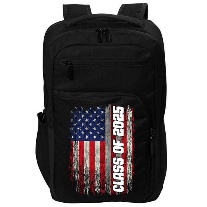 Class Of 2025 Funny Senior 2025 Usa American Flag Impact Tech Backpack