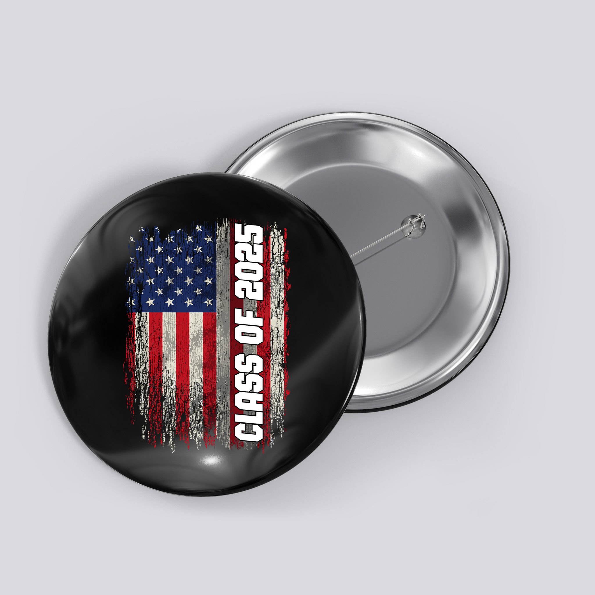 Class Of 2025 Funny Senior 2025 Usa American Flag Button