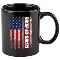 Class Of 2025 Funny Senior 2025 Usa American Flag 11oz C Handle Ceramic Mug