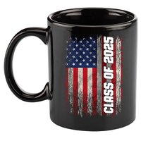 Class Of 2025 Funny Senior 2025 Usa American Flag 11oz C Handle Ceramic Mug