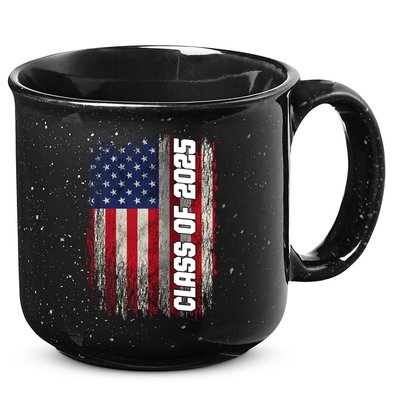 Class Of 2025 Funny Senior 2025 Usa American Flag 15oz Campfire Ceramic Mug