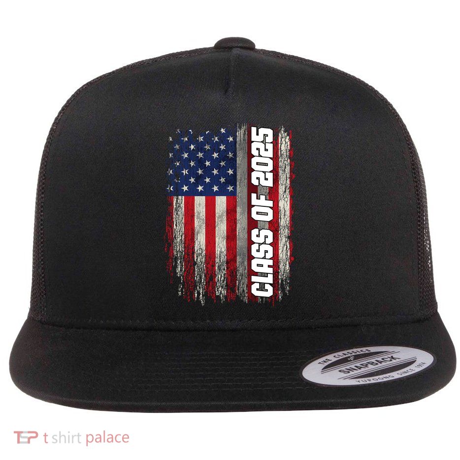 Class Of 2025 Funny Senior 2025 Usa American Flag Flatbill Hat