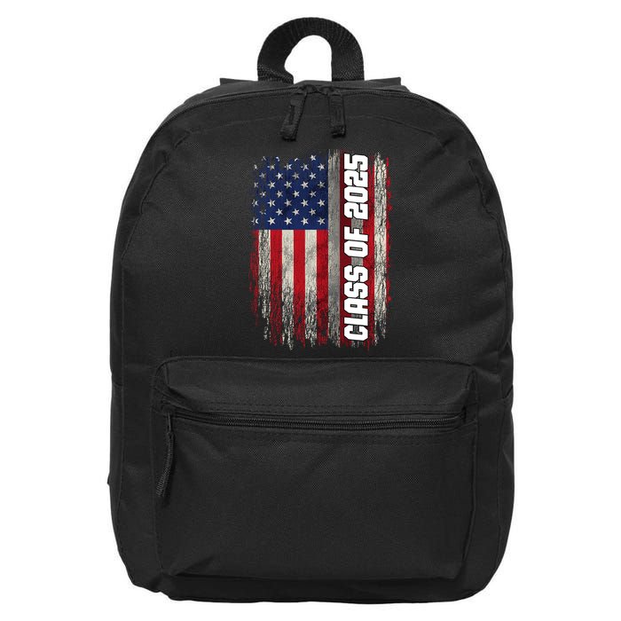Class Of 2025 Funny Senior 2025 Usa American Flag 16 in Basic Backpack