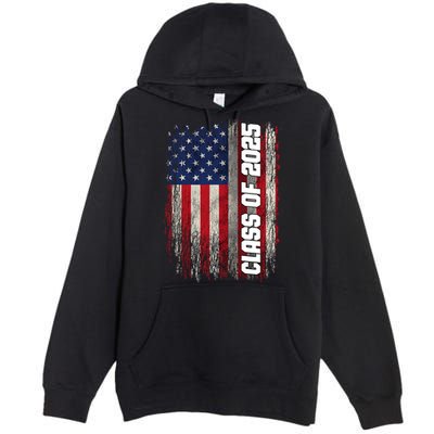 Class Of 2025 Funny Senior 2025 Usa American Flag Premium Pullover Hoodie