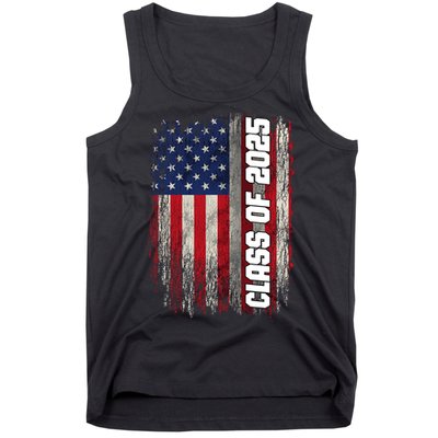 Class Of 2025 Funny Senior 2025 Usa American Flag Tank Top