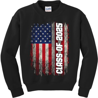 Class Of 2025 Funny Senior 2025 Usa American Flag Kids Sweatshirt