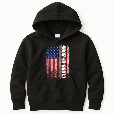 Class Of 2025 Funny Senior 2025 Usa American Flag Kids Hoodie
