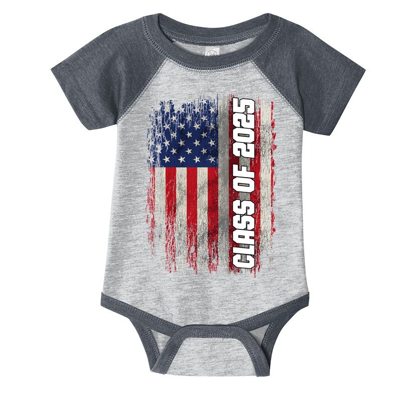 Class Of 2025 Funny Senior 2025 Usa American Flag Infant Baby Jersey Bodysuit