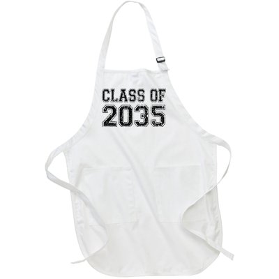 Class Of 2035 Grow With Me Graduation Vintage Full-Length Apron With Pockets