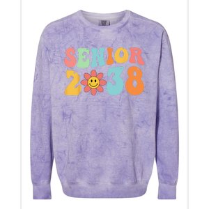 Class Of 2038 Senior 38 Graduation Last Day Of School Groovy Colorblast Crewneck Sweatshirt