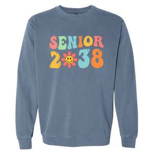 Class Of 2038 Senior 38 Graduation Last Day Of School Groovy Garment-Dyed Sweatshirt