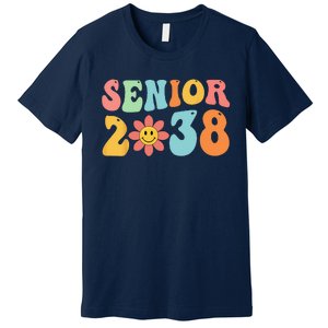 Class Of 2038 Senior 38 Graduation Last Day Of School Groovy Premium T-Shirt