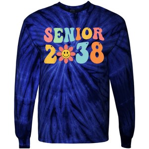 Class Of 2038 Senior 38 Graduation Last Day Of School Groovy Tie-Dye Long Sleeve Shirt