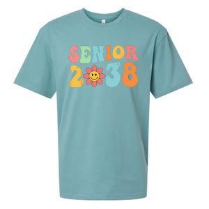 Class Of 2038 Senior 38 Graduation Last Day Of School Groovy Sueded Cloud Jersey T-Shirt