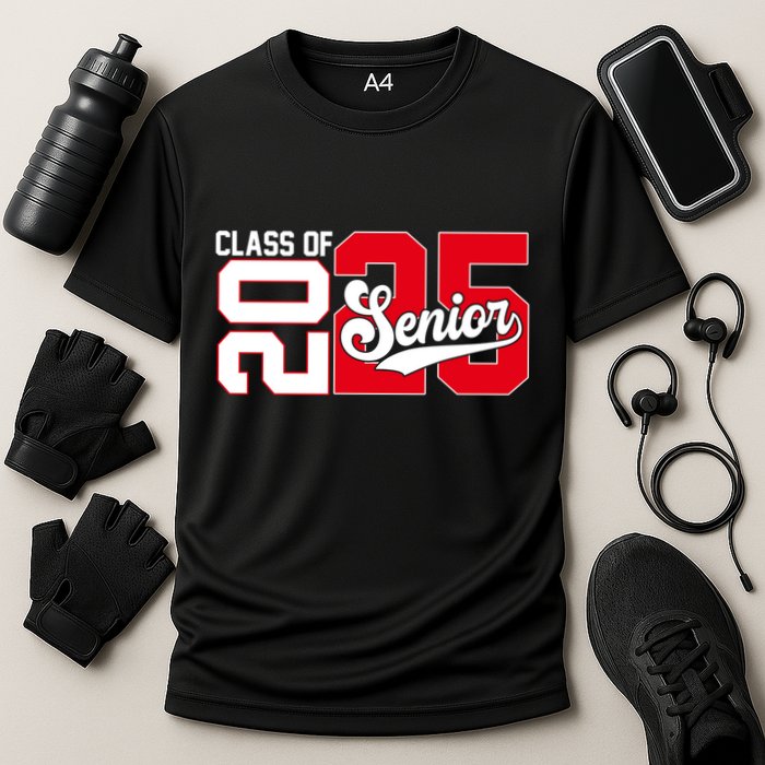 Class Of 2025 Senior Graduation 2025 Back To School Red Gift Cooling Performance Crew T-Shirt
