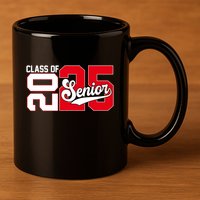 Class Of 2025 Senior Graduation 2025 Back To School Red Gift 11oz C Handle Ceramic Mug