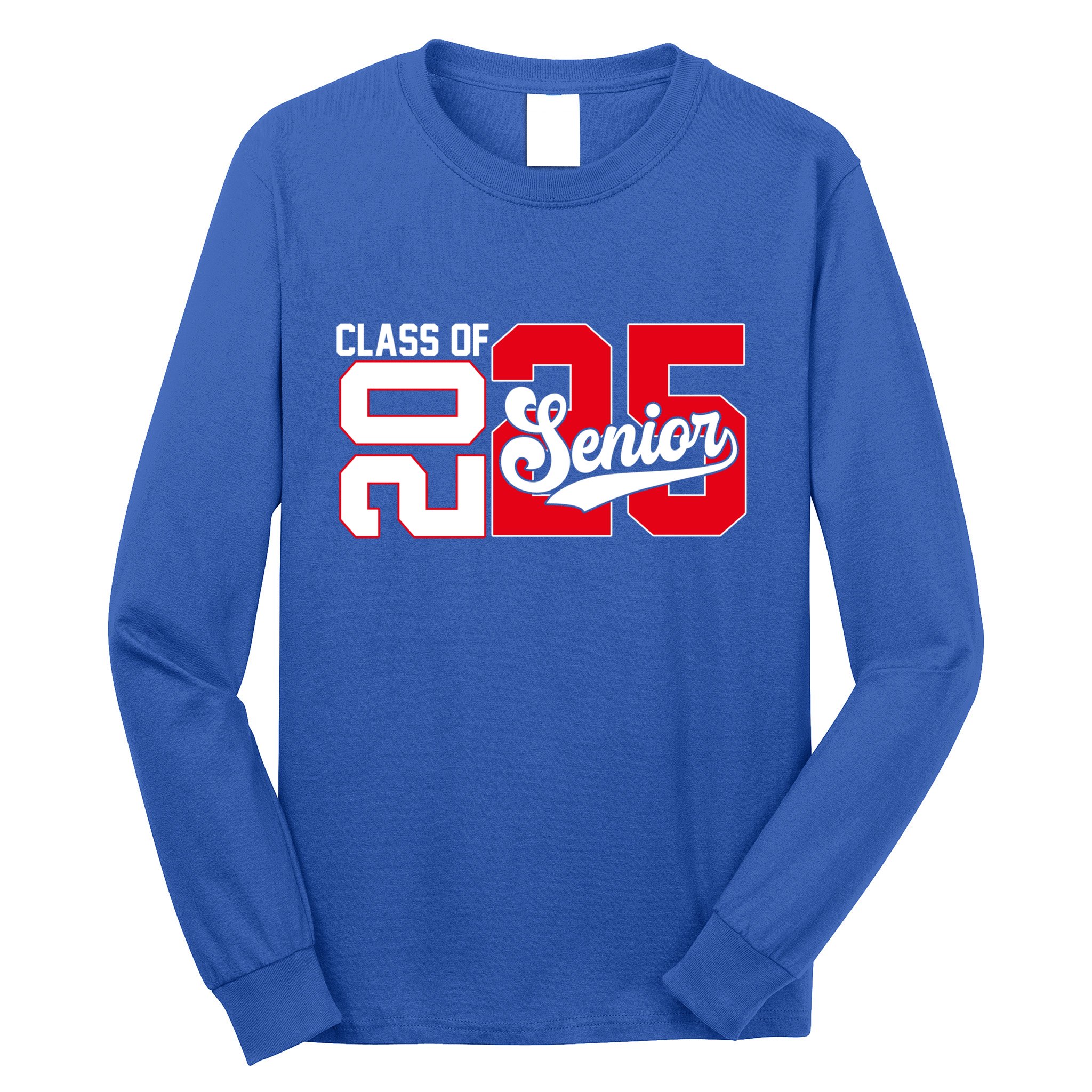 Class Of 2025 Senior Graduation 2025 Back To School Red Gift Long Sleeve Shirt