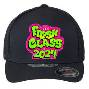 Class Of 2024 Senior Fresh 90s Retro TV Style Graduation Flexfit Unipanel Trucker Cap