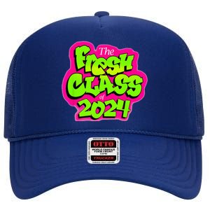 Class Of 2024 Senior Fresh 90s Retro TV Style Graduation High Crown Mesh Back Trucker Hat