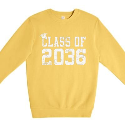 Class Of 2036 Grow With Me First Day Of School Graduation Cute Premium Crewneck Sweatshirt