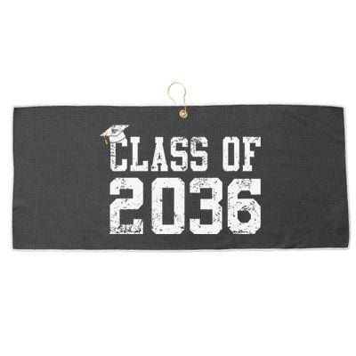 Class Of 2036 Grow With Me First Day Of School Graduation Cute Large Microfiber Waffle Golf Towel