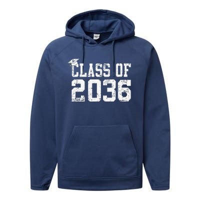 Class Of 2036 Grow With Me First Day Of School Graduation Cute Performance Fleece Hoodie