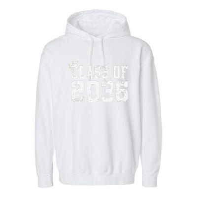 Class Of 2036 Grow With Me First Day Of School Graduation Cute Garment-Dyed Fleece Hoodie