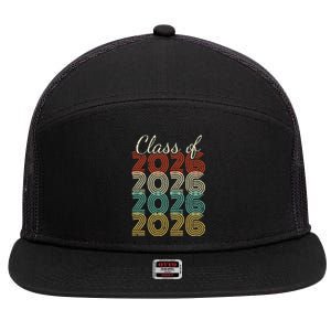 Class Of 2026 Senior 2026 Graduation 7 Panel Mesh Trucker Snapback Hat