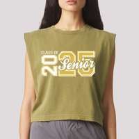 Class Of 2025 Senior Graduation Garment-Dyed Women's Muscle Tee